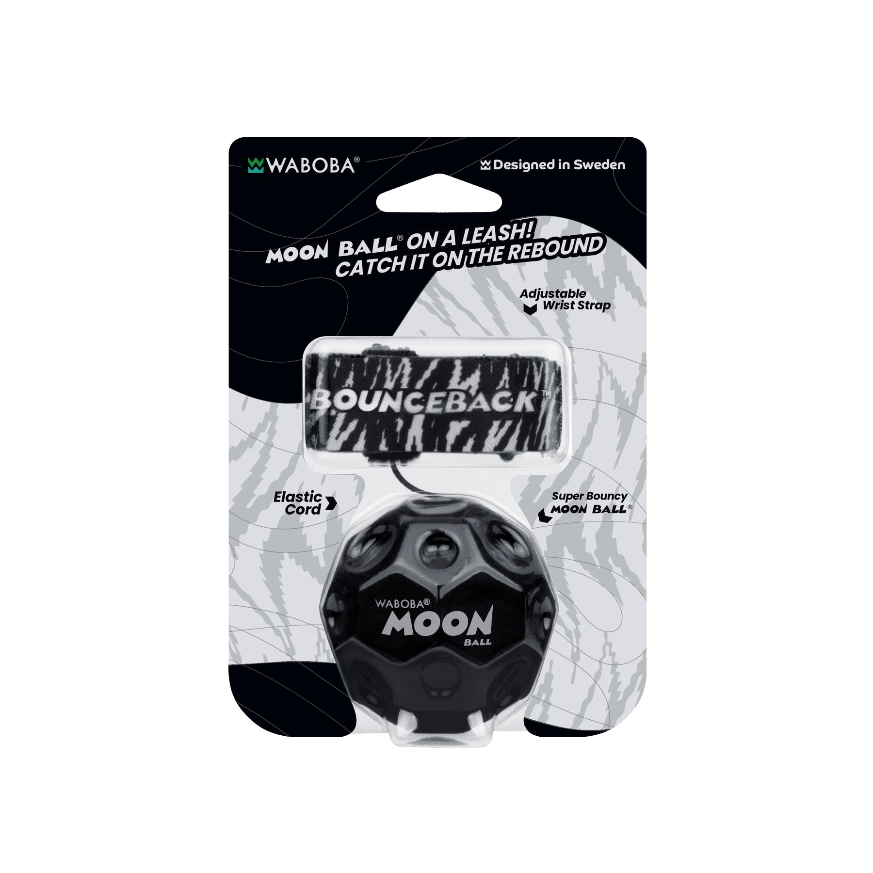 Waboba Spizzy – Balle Hyper Rebondissante Rouge Et Noire – Effets Hypnotiques Pour Enfants